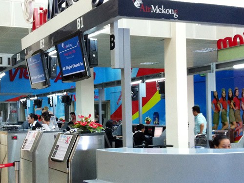 Một quầy bán vé của Air Mekong